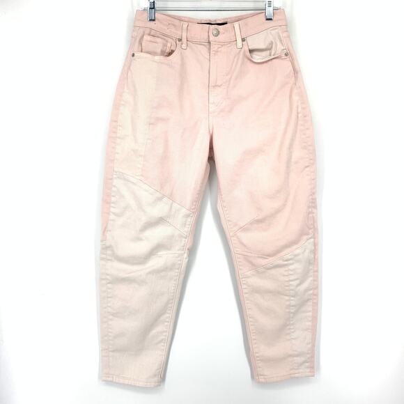 Veronica Beard Charlie Barrel Leg Jeans Womens Size 29 High Rise Tri Tone Pink - Picture 1 of 7
